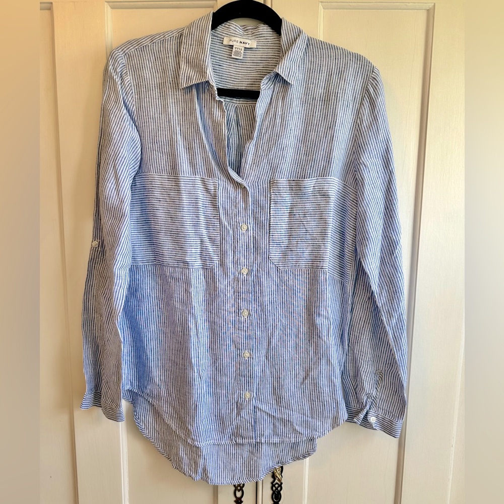 Pure Navy Linen Shirt